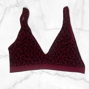 🍷Luna Lilith Seamless, Burgundy Leopard Print Bralette🍷